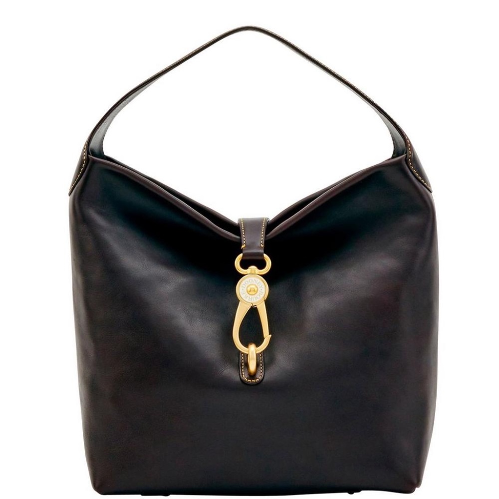 ✨NEW✨Dooney & Bourke FLORENTINE Leather LOGO LOCK Hobo Shoulder - BROWN TMORO - Picture 10 of 13